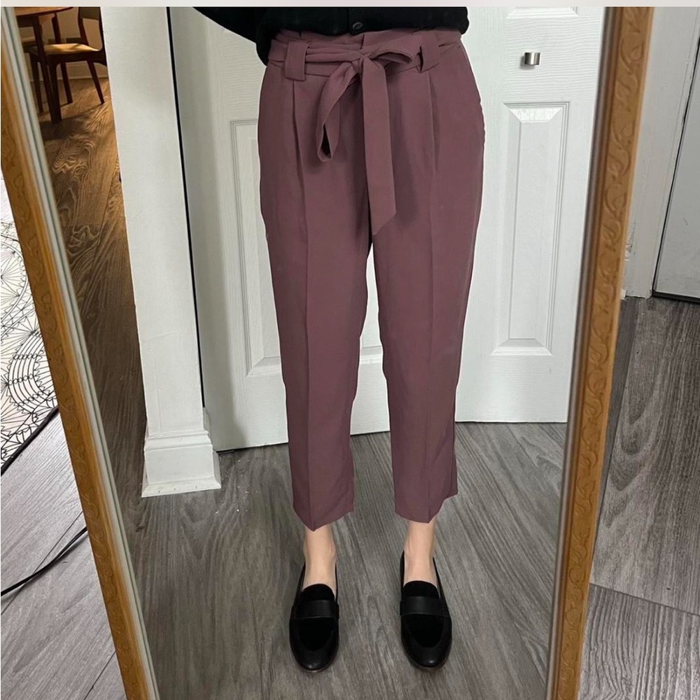 Purple Express tie-front dress pants size 0